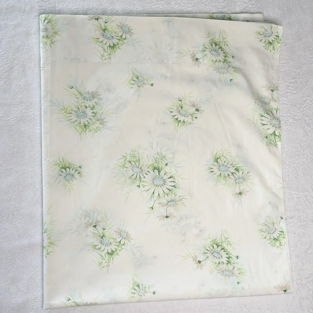 VTG Springmaid Double Flat Sheet Daisy Floral 81x104 Pastel Cottagecore USA Made